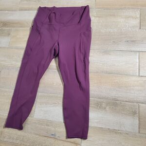 PURELUXE BY FLABETICS PURPLE LEGGINS POLY/ELASTANE POCKETS SIZE 1X
